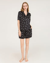 Ensemble de Pyjama Court en Soie Crescent